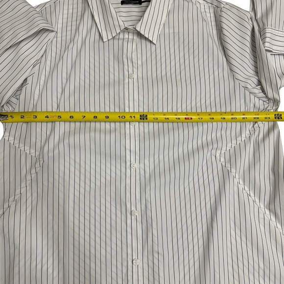 STELLA CARAKASI Center Stage Shirt Striped White Button-Up Top SZ XXL Luxury EUC - Picture 7 of 11
